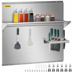 DCM19815 VEVOR Backsplash Shelf Hood Wall Shield Stain