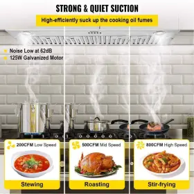 Q30450CFM110VIT8VV1-0816 VEVOR Ducted Hood Steel Kitchen #3