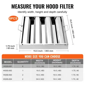 SYYYZLYQ1620LROVJ VEVOR Hood Filter Baffle Steel #3