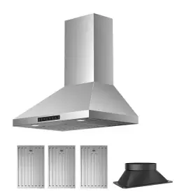 445034980929 VIKIO Cfm Ducted Wall Mount Hood Steel Baffle