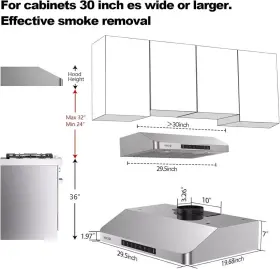 VK-RC11-30 VIKIO HOME Cabinet Kitchen Hood Touch #3