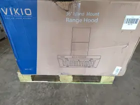 RI51-36 VIKIO Island Hood Steel Led Light Carbon Filter
