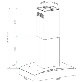 819037022394 WINFLO Convertible Steel Glass Island