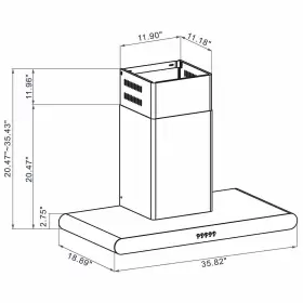 819037023148 WINFLO Convertible Steel Wall Mount Hood