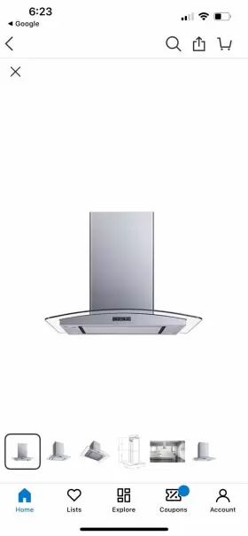 WH101B30D WINFLO Convertible Island Rangehood Steel #2