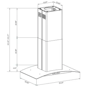 WH103C36DR WINFLO Convertible Steel Island Hood