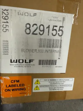829155 WOLF Cfm Internal Blower