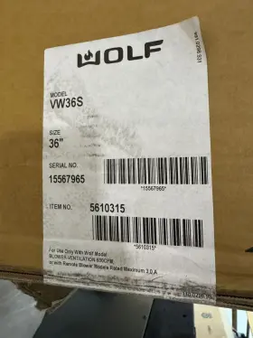 VW36S WOLF Wall Mount Chimney Hood #2