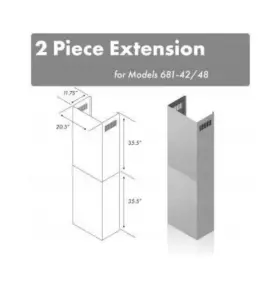2PCEXT-681-42 Z-LINE KITCHEN Zline Chimney Extensions Steel
