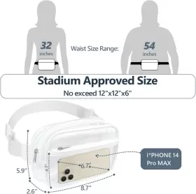BAF011 Z-LINE KITCHEN Stadium Fanny Pack Transparent Belt Bag #3