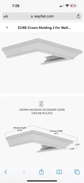 CM2587597KEKECOM30KZ Z-LINE KITCHEN Wall Mount Hood Crown #3
