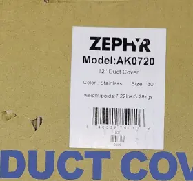 AK0720 ZEPHYR Duct Cover