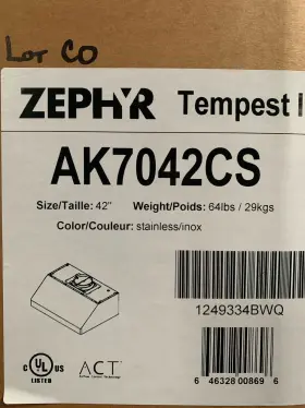 AK7042CS ZEPHYR Cabinet Hood Blower #2