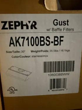 AK7100BSBF ZEPHYR Cabinet Hood Steel Blower #3