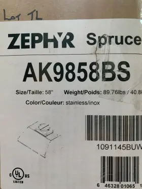 AK9858BS ZEPHYR Undercabinet Hood #2
