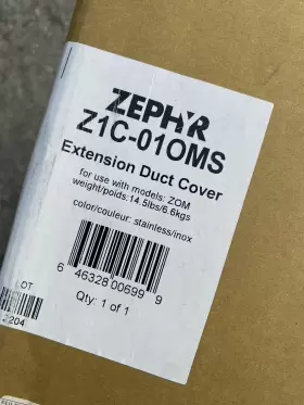 Z1C-010MS ZEPHYR Hood Extension Duct Cover Steel #2