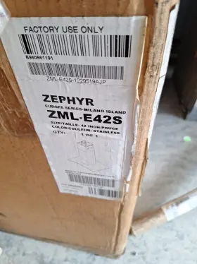 ZML-E42S ZEPHYR Milano Island Hood Steel
