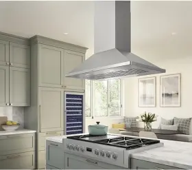 ZSL-E42C ZEPHYR Island Mount Hood Steel Ceiling Vent
