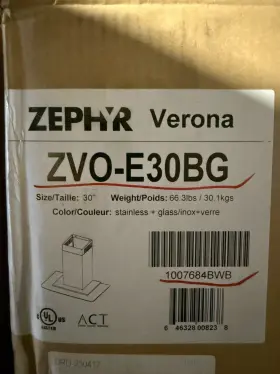 ZVOE30BG ZEPHYR Wall Chimney Hood Steel Blower #3