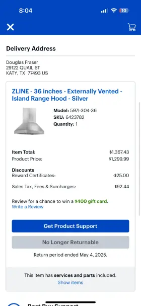 597I-304-36 ZLINE Steel Hood Vent Box
