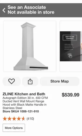Zline Kitchen And Bath Rx-30-b Autograph Edition 30 Inch Ducted Wall Range Hood Stainless S