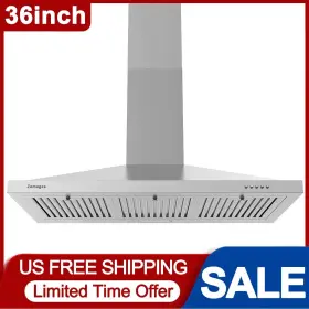 0190 ZOMAGAS Hood Wall Mount Vent Steel Leds