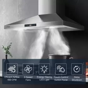 737970719808 ZOMAGAS Hood Steel Wall Mount Stove Ducted #2