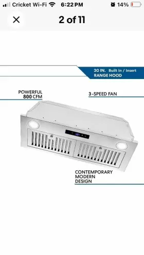TB1370 ZOMAGAS Hood Kitchen Vent Steel #2