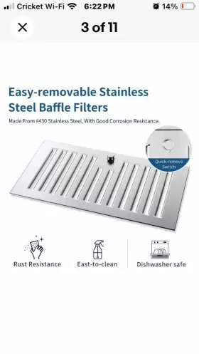TB1370 ZOMAGAS Hood Kitchen Vent Steel #3