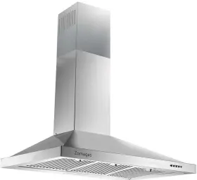 TD1790 ZOMAGAS Ducted Hood Sliver Steel Island Mount Rang