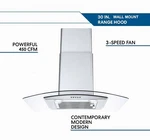 Range Hood 30 In. Tieasy Wall Mount Kitchen Stainless Steel Chimney 450 Cfm. Fixed Price $169.99.