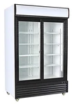 Procool Double Sliding Door Display Beverage Cooler W/ Wheels 35 Cubic Ft, 45" W. Fixed Price $2300.00.