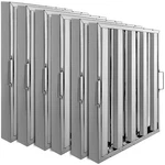 Vbenlem Pack Of 6 Hood Filters 19.5w X 19.5h Inch, 430 Stainless Steel 4 Grooves. Fixed Price $122.99.