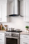 Inateck 36 In 900 Cfm Ducted Island Range Hood Ss/glass Remote Touch Lcd. Fixed Price $350.00.