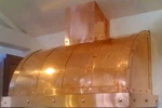 Copper Wall-mounted Rangehood Canopy Hood Brushed Metal Finish Material. Fixed Price $3280.00.