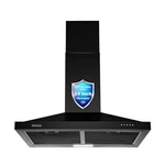 Sndoas 24 Inch Range Hood Black Chimney-style Wall Mount 3-speed Led. Fixed Price $213.00.
