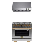 36 In. 5.2 Cu. Ft. Dual Fuel Range For Natural Gas + Under Cabinet Hood. Fixed Price $7564.61.