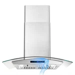 30 Inch Wall Mount Range Hood Kitchen Stainless Steel Vent Tempered Glass New. Fixed Price $168.99.