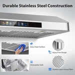 30 Inch Under Cabinet Range Hood: Smart Gesture Sensing & Voice Command Features. Fixed Price $220.99.