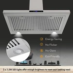 Sndoas Wall Mount Kitchen Range Hood 30 Inches Vented Touch Control Switch Panel. Fixed Price $145.99.