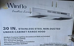 Winflo 30" Stainless Steel Range Hood Non-ducted Under Cabinet 2-speed Fan. Fixed Price $99.00.