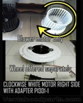 White Clockwise Vent A Hood Blower Motor P1301-1 W/plug 1 Speed Fasco 71731013. Fixed Price $115.00.