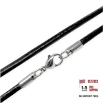Loralyn Designs 3mm Thick Black Leather Necklace Cord With Stainless 18 Inch. Fixed Price $21.75.