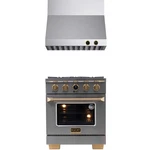 30 In. 4.2 Cu. Ft. Dual Fuel Range For Propane Gas + Wall Mount Hood. Fixed Price $6398.70.