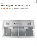 New Ge 21" Custom Hood Insert With 390-cfm Fan Venting System - Uvc7300slss. Fixed Price $155.99.