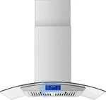 Tieasy 36inch Island Mount Range Hood 700cfm Tempered Glass Touch Control Led. Fixed Price $349.99.