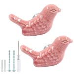 Harskiyer Bird Shape Ceramic Knobs, 2 Pack Pink Cute Cabinet Pulls Handles Fo.... Fixed Price $9.48.