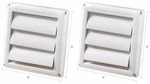 Two Bulk White Replacement 4" Dia. Louvered Air Vent Duct Pipe Hood Covers Hs4w. Fixed Price $24.00.