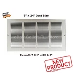 Air Grille Return Vent Cover 6" X 24" Duct Size White Steel Wall Ceiling Ac Heat. Fixed Price $21.82.