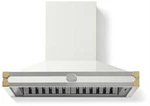 La Cornue Cornufe90 H9wf 36" Pure White & Polished Brass Accents Wall Mount Hood. Fixed Price $3499.00.